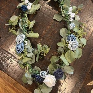 6ft dusty blue and navy garland